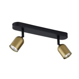 Lampa sufitowa z serii TOP w kolorze czarnym z dwoma złotymi reflektorami w stylu industrialnym 3303 TK Lighting