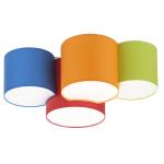 Wielokolorowa lampa sufitowa z abażurami tubami do pokoju dziecięcego 4xE27 MONA KIDS - 3276