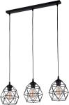 Lampa wisząca z trzema zawieszonymi na listwie drucianymi kloszami GALAXY BLACK 3xE27 - 3191