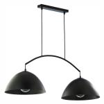 Lampa wisząca czarna w industrialnym stylu z dwoma metalowymi kloszami kopułami FARO NEW BLACK 2xE27 - 6008