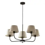 Lampa wisząca CHICAGO 5xE27 z lnianymi abażurami - 3989