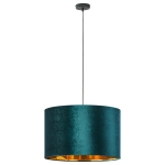 Lampa wisząca z zielono-złotym abażurem nad stolik kawowy do salonu TERCINO GREEN - 6170