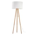 Stylowa lampa stojąca podłogowa do salonu, drewniany trójnóg i biały abażur TOKYO 1xE27 - 5299