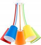 Kolorowa lampa wisząca z abażurami na elastycznych ramionach do pokoju dziecięcego 5xE27 WIRE COLOUR - 2107