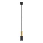 Lampa wisząca z kloszem tubką w kolorze czarno-złotym ELIT BLACK 1xGU10 - 4366