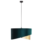 Lampa wisząca z zielono-złotym, asymetrycznym abażurem Ø50cm do wnętrz w stylu glamour TERCINO GREEN 3xE27 - 6433