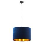 Lampa wisząca z abażurem o intensywnym, granatowym kolorze oraz złotym wnętrzu Ø38cm do salonu TERCINO BLUE 1xE27 - 6172