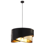 Lampa wisząca z asymetrycznym, czarno-złotym abażurem Ø50cm do salonu TERCINO BLACK 3xE27 - 6432