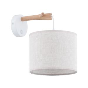 Kinkiet ALBERO z lnianym abażurem na drewnianym ramieniu  w skandynawskim stylu 6555 TK Lighting