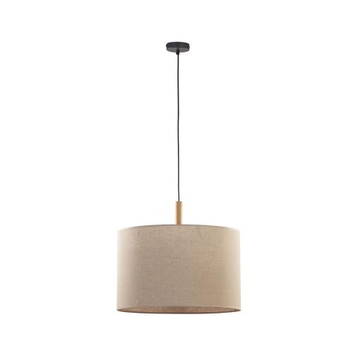 Stylowa lampa wisząca z lnianym abażurem w kształcie walca DEVA NATURE 6107 1xE27 TK Lighting