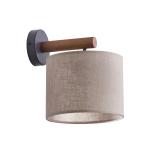 Kinkiet DEVA NATURE drewno i len 1xE27 - 6106
