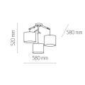 Lampa wisząca z trzema abażurami zawieszonymi na trzech drewnianych ramionach ALBERO 6556 3xE27 TK Lighting