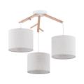 Lampa wisząca z trzema abażurami zawieszonymi na trzech drewnianych ramionach ALBERO 6556 3xE27 TK Lighting