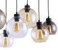 6-punktowa lampa wisząca z kolorowymi kloszami ze szkła do przestronnego salonu 6xE27 CUBUS 2164 TK Lighting