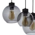 Lampa wisząca do nowoczesnego salonu lub jadalni - sześć szklanych kloszy w odcieniu lustrzanego grafitu 6xE27 CUBUS GRAPHITE 2833 TK Lighting