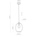 Subtelna lampa wisząca ze szklanym, podłużnym niebieskim kloszem do jadalni 1xE27 ELIO 3182 TK Lighting
