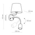Kinkiet z serii MAJA WHITE nowoczesny design z dwoma światłami, włącznikiem i ramieniem 2535 TK Lighting