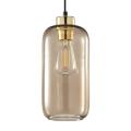 Lampa wisząca z brązowym, podłużnym szklanym kloszem i złotymi akcentami MARCO GREEN 3314 1xE27 TK Lighting