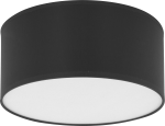 Czarno-biała lampa sufitowa z abażurem Ø30cm na jedną żarówkę E27 do przedpokoju RONDO BLACK - 3334