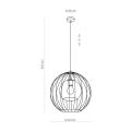 Lampa wisząca z podwójnym kloszem, zewnętrznym drucianym i wewnętrznym szklanym - do loftowych wnętrz 1xE27 UNIVERSO 2552 TK Lighting