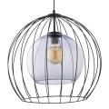 Lampa wisząca z podwójnym kloszem, zewnętrznym drucianym i wewnętrznym szklanym - do loftowych wnętrz 1xE27 UNIVERSO 2552 TK Lighting