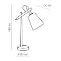Lampa biurkowa z drewnem regulowana, elegancka lampa z serii VAIO WHITE do biura 667 TK Lighting