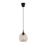 Minimalistyczna lampa wisząca z pojedynczym, szklanym kloszem w kolorze bursztynowym CUBUS 1xE27 - 6082