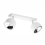 Minimalistyczna, biała lampa sufitowa z dwoma regulowanymi spotami ALTEA WHITE - 6513