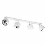 Listwa sufitowa biała z czterema reflektorkami do salonu ALTEA WHITE + żarówki - 6516
