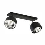 2-punktowa lampa sufitowa do nowoczesnego przedpokoju, czarne regulowane reflektorki ALTEA BLACK + żarówki - 6518