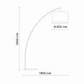 Czarno-biała, wysoka lampa podłogowa 245cm do przestronnych, nowoczesnych wnętrz MOBY WHITE 3060 1xE27 TK Lighting