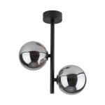 Lampa sufitowa z czarnym stelażem i dwoma szklanymi kloszami-kulkami ESTERA BLACK 2xG9 - 6706