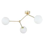 Stylowa lampa sufitowa 3-punktowa do salonu w stylu glamour - złoty stelaż i białe klosze FAIRY GOLD 3xG9 - 6471