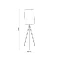 Lampa podłogowa na drewnianym trójnogu z lnianym, szaro-beżowym abażurem w kształcie ściętego stożka WALZ 5598 1xE27 TK Lighting