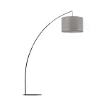 Lampa podłogowa z długim ramieniem zakończonym szarym abażurem 1xE27 MOBY GRAY - 5487