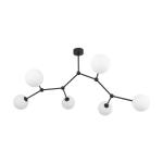 Czarna lampa sufitowa do nowoczesnego salonu, szklane białe klosze FAIRY BLACK 6xG9 - 4856