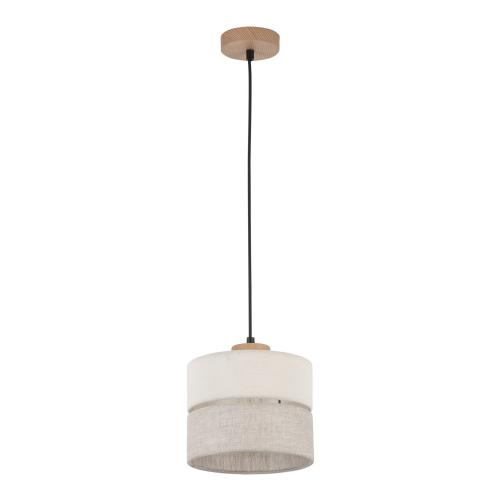 Lampa wisząca z niedużym Ø20cm abażurem do wnętrz w stylu scandic-eco ECO 5770 1xE27 TK Lighting