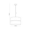 Lampa wisząca z szaro-beżowym abażurem i drewnianą rozetą, idealna nad stół do jadalni ECO 5772 1xE27 TK Lighting