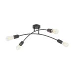 Nowoczesna, czarna lampa sufitowa bez kloszy, z odsłoniętymi żarówkami HELIX BLACK 4xE27 - 4687