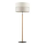 Lampa pogłogowa z szaro-beżowym abażurem w stylu skandynawskim do salonu ECO 1xE27 - 5597