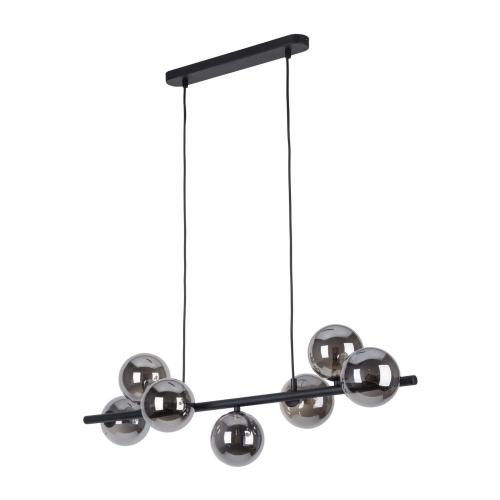 Lampa wisząca w stylu glamour 7-punktowa do salonu, szklane grafitowe klosze ESTERA 5666 7xG9 TK Lighting