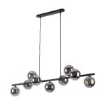 Czarna lampa wisząca ze szklanymi kloszami kulkami w kolorze grafitowym 9*G9 ESTERA BLACK - 5667