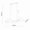 Złota lampa wisząca ze szklanymi kloszami kulkami w kolorze bursztynowym 7*G9 ESTERA GOLD 5668 TK Lighting