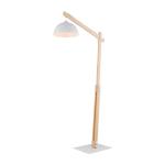 Lampa podłogowa w stylu skandynawskim, drewniana, regulowana noga i metalowy, biały klosz OSLO 1xE27 - 5592