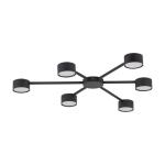 6-ramienna, czarna lampa sufitowa w minimalistycznym stylu z niedużymi kloszami AVIA BLACK 6xGX53 - 4692