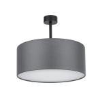 Stylowa lampa sufitowa z szarym abażurem i białą blendą do salonu lub sypialni Ø40cm RONDO GRAPHITE - 4240