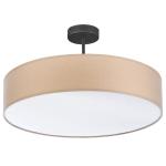 Lampa sufitowa z okrągłym, beżowym abażurem i białą blendą do przestronnej sypialni Ø60cm RONDO 4xE27 - 3998