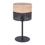 Lampka nocna z kloszem w kolorze czarno-dębowym w stylu skandynawskim NICOL 1xE27 - 5124