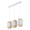 Lampa wisząca elegancka listwa ze słomkowymi abażurami nad wyspę kuchenną BOHO NEW WHITE 5654 TK Lighting