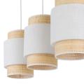 Lampa wisząca elegancka listwa ze słomkowymi abażurami nad wyspę kuchenną BOHO NEW WHITE 5654 TK Lighting